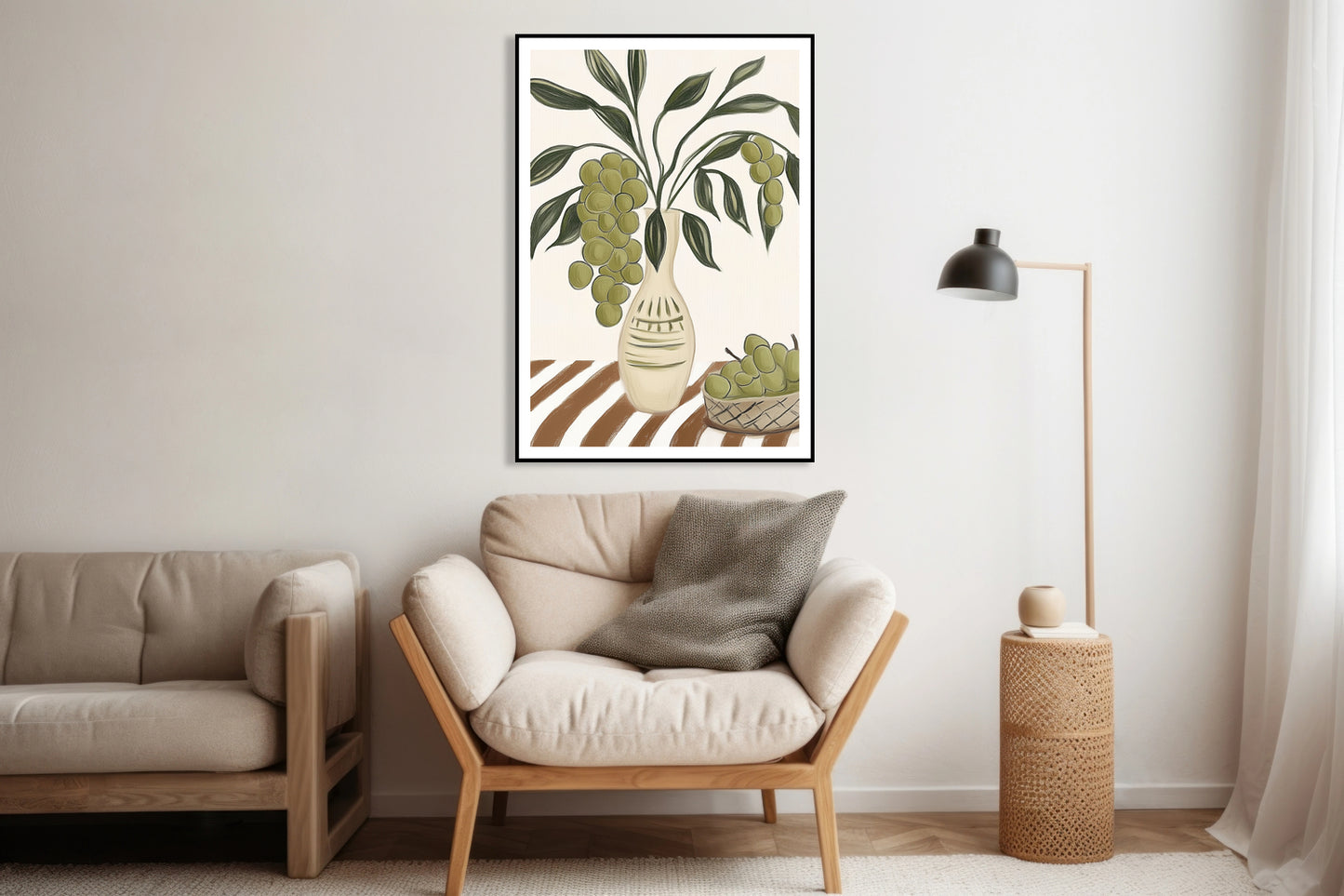 Plakat  Winogron Minimalistyczny , Wnętrza Styl Skandynawski, Boho