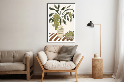 Plakat  Winogron Minimalistyczny , Wnętrza Styl Skandynawski, Boho