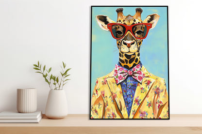 Plakat  Vintage Plakat Artystyczny | Portret | Żyrafa | Pop Art