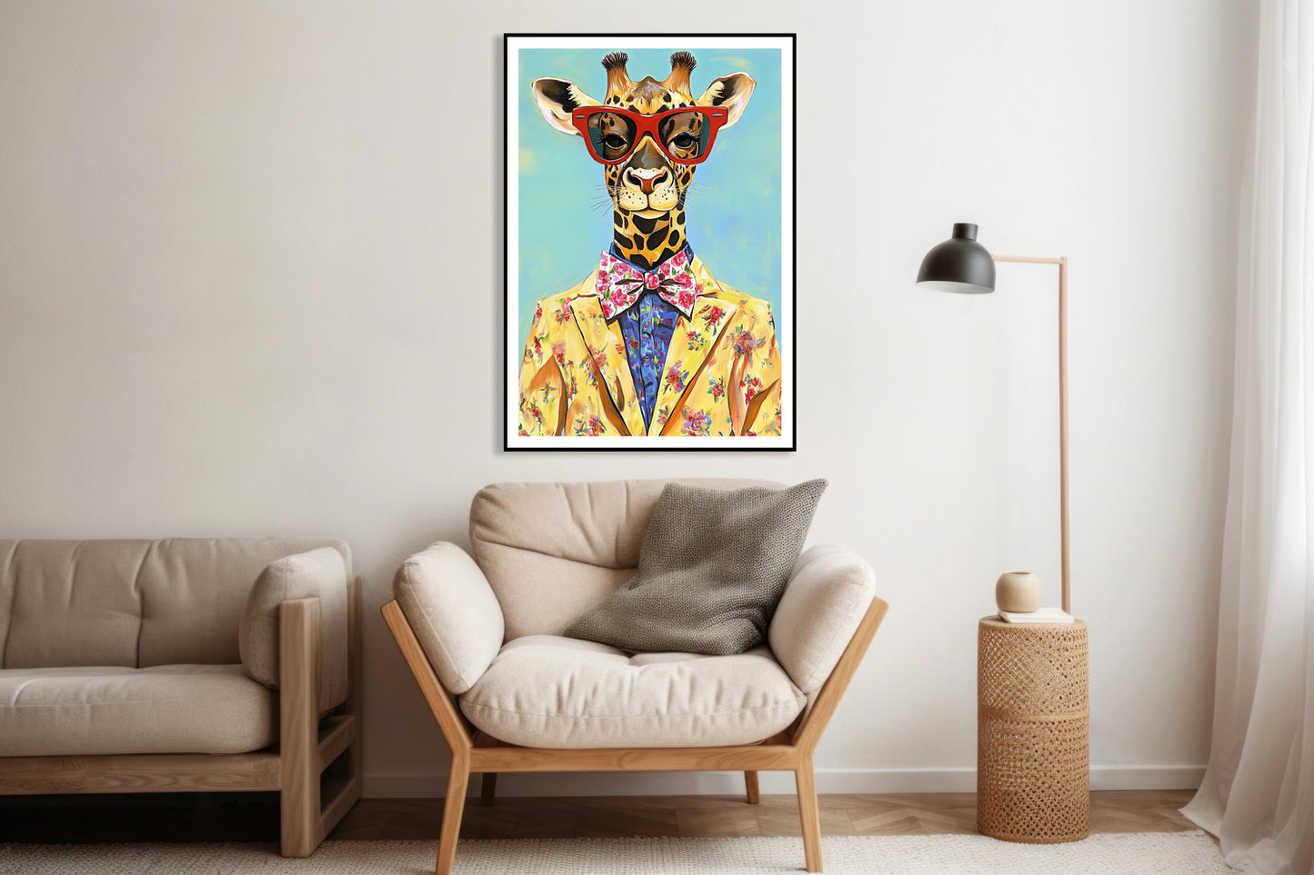 Plakat  Vintage Plakat Artystyczny | Portret | Żyrafa | Pop Art