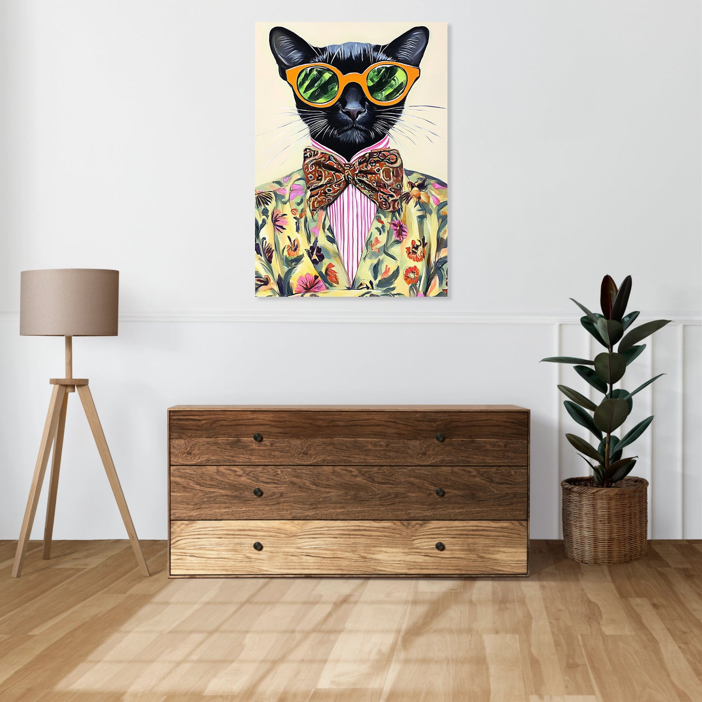 Obraz  Vintage Plakat Artystyczny | Portret | Kot | Pop Art