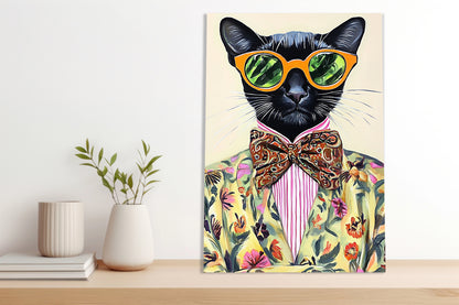 Obraz  Vintage Plakat Artystyczny | Portret | Kot | Pop Art