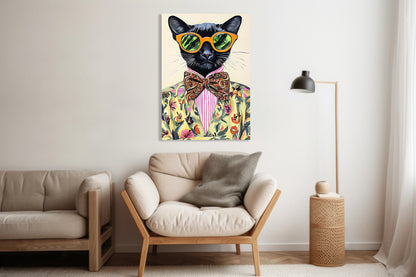 Obraz  Vintage Plakat Artystyczny | Portret | Kot | Pop Art