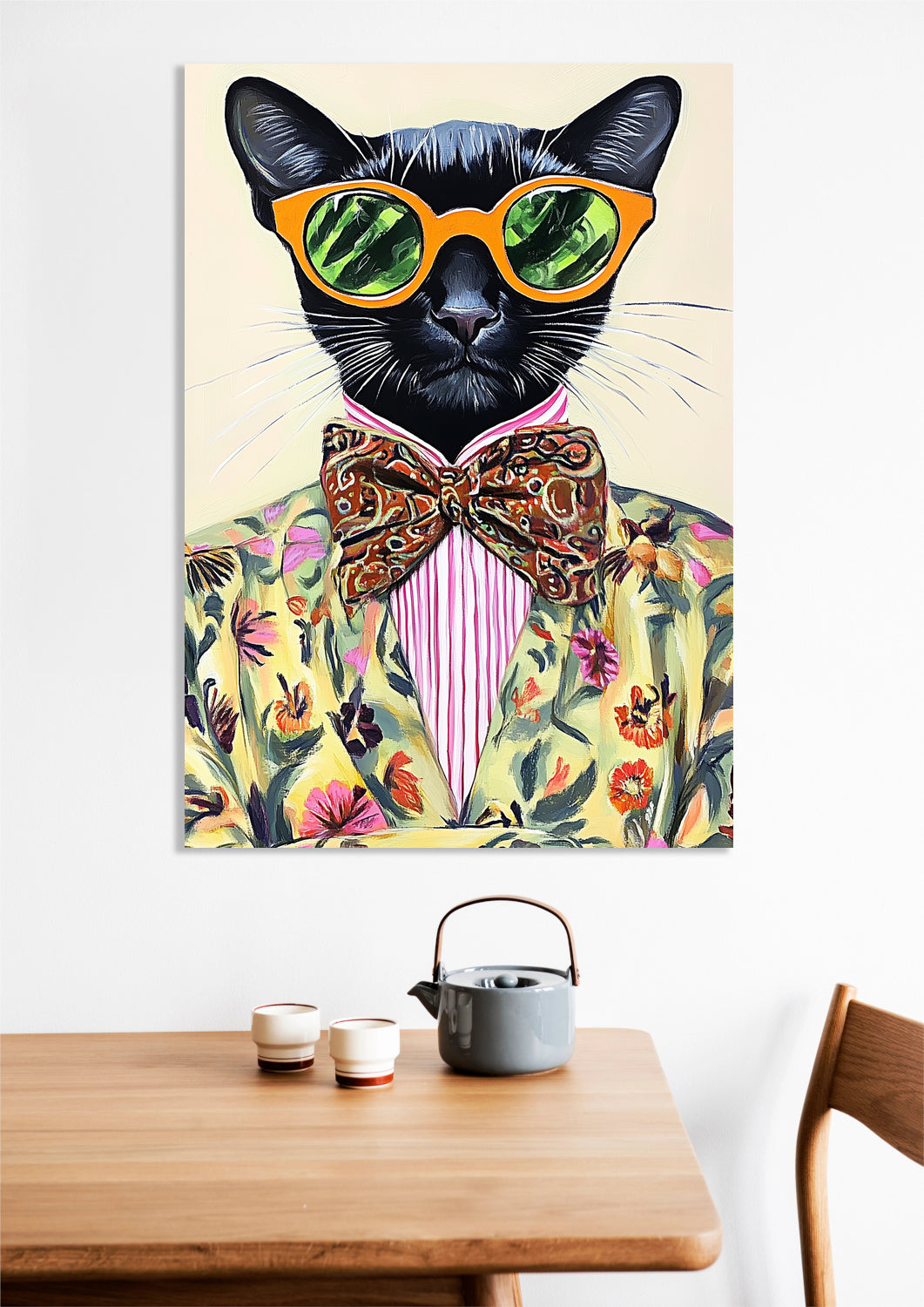 Obraz  Vintage Plakat Artystyczny | Portret | Kot | Pop Art