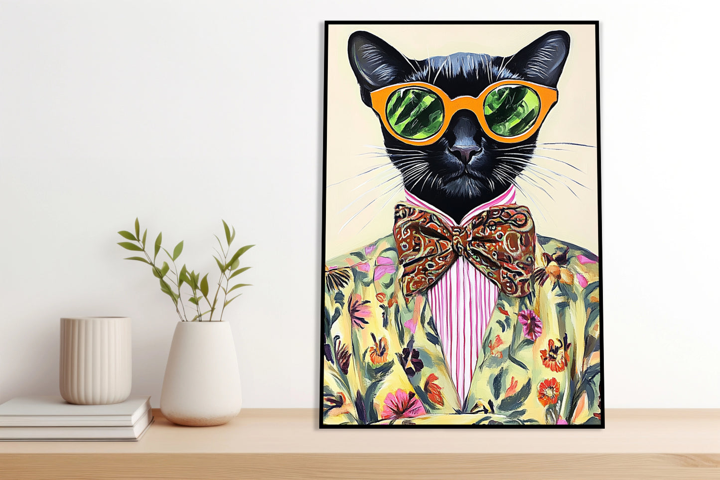 Plakat  Vintage Plakat Artystyczny | Portret | Kot | Pop Art