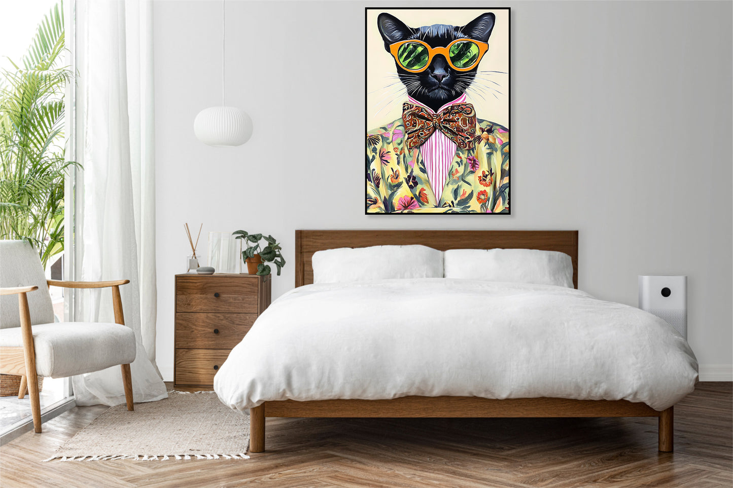 Plakat  Vintage Plakat Artystyczny | Portret | Kot | Pop Art