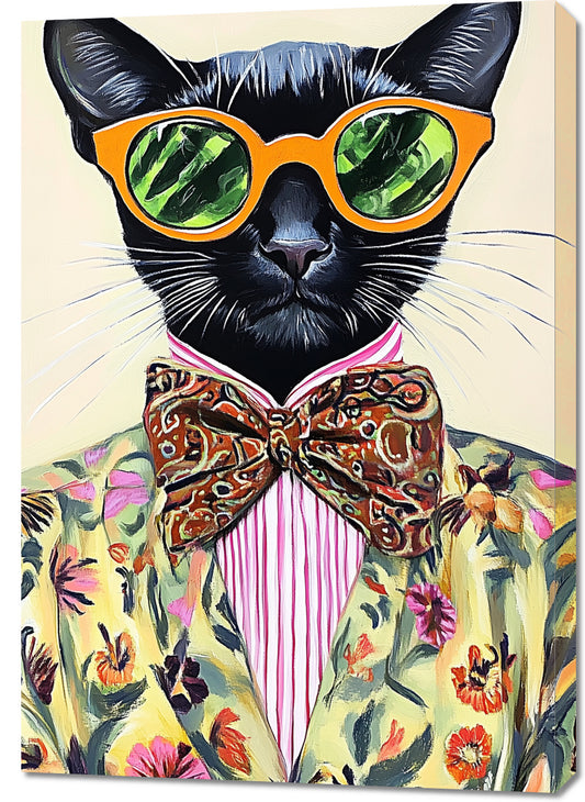 Obraz  Vintage Plakat Artystyczny | Portret | Kot | Pop Art