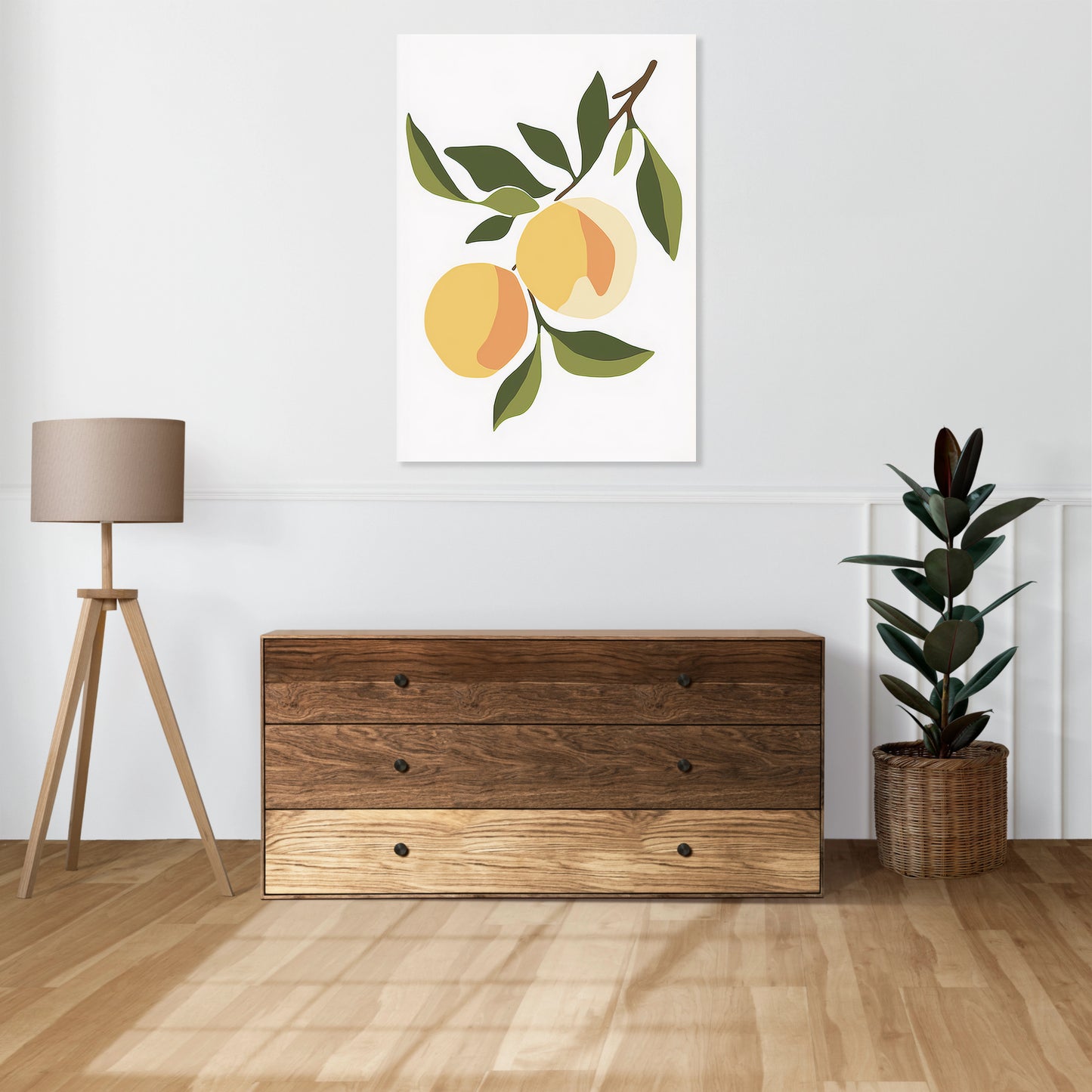Obraz   Pomarańcz Minimalistyczny , Wnętrza Styl Skandynawski, Boho