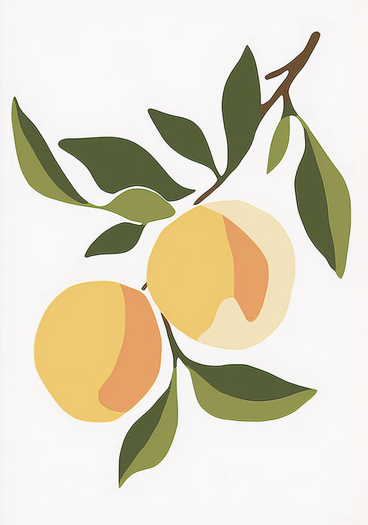 Plakat   Pomarańcz Minimalistyczny , Wnętrza Styl Skandynawski, Boho