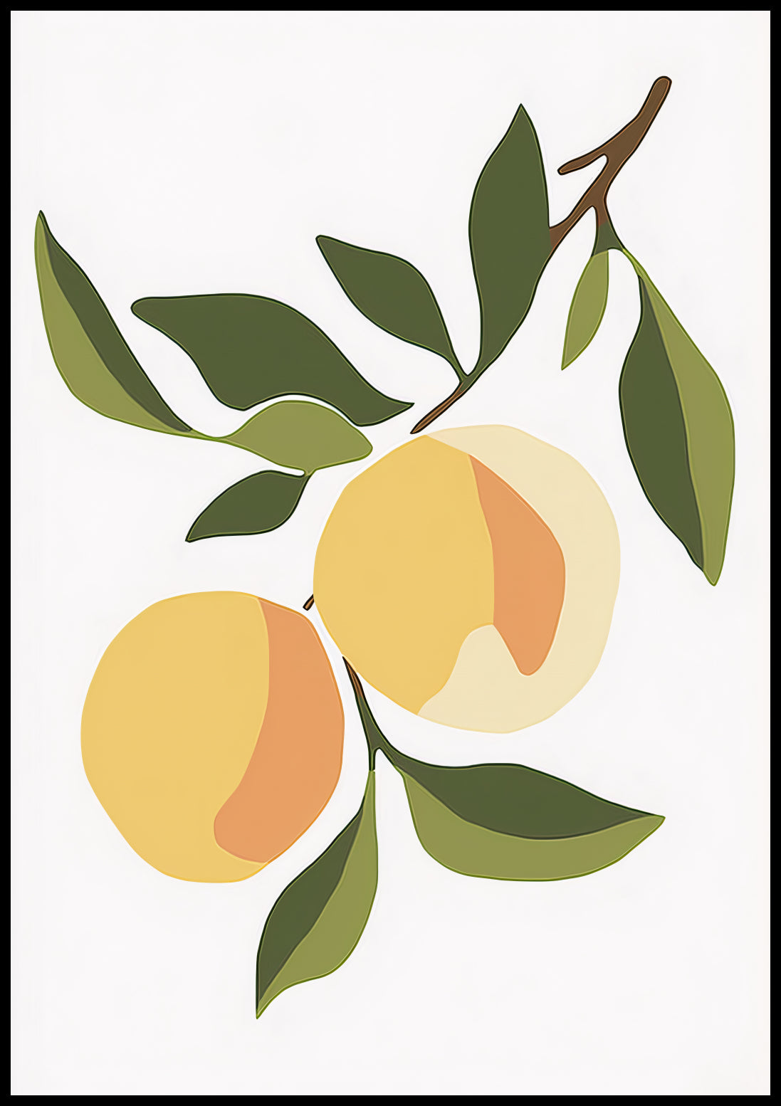 Plakat   Pomarańcz Minimalistyczny , Wnętrza Styl Skandynawski, Boho