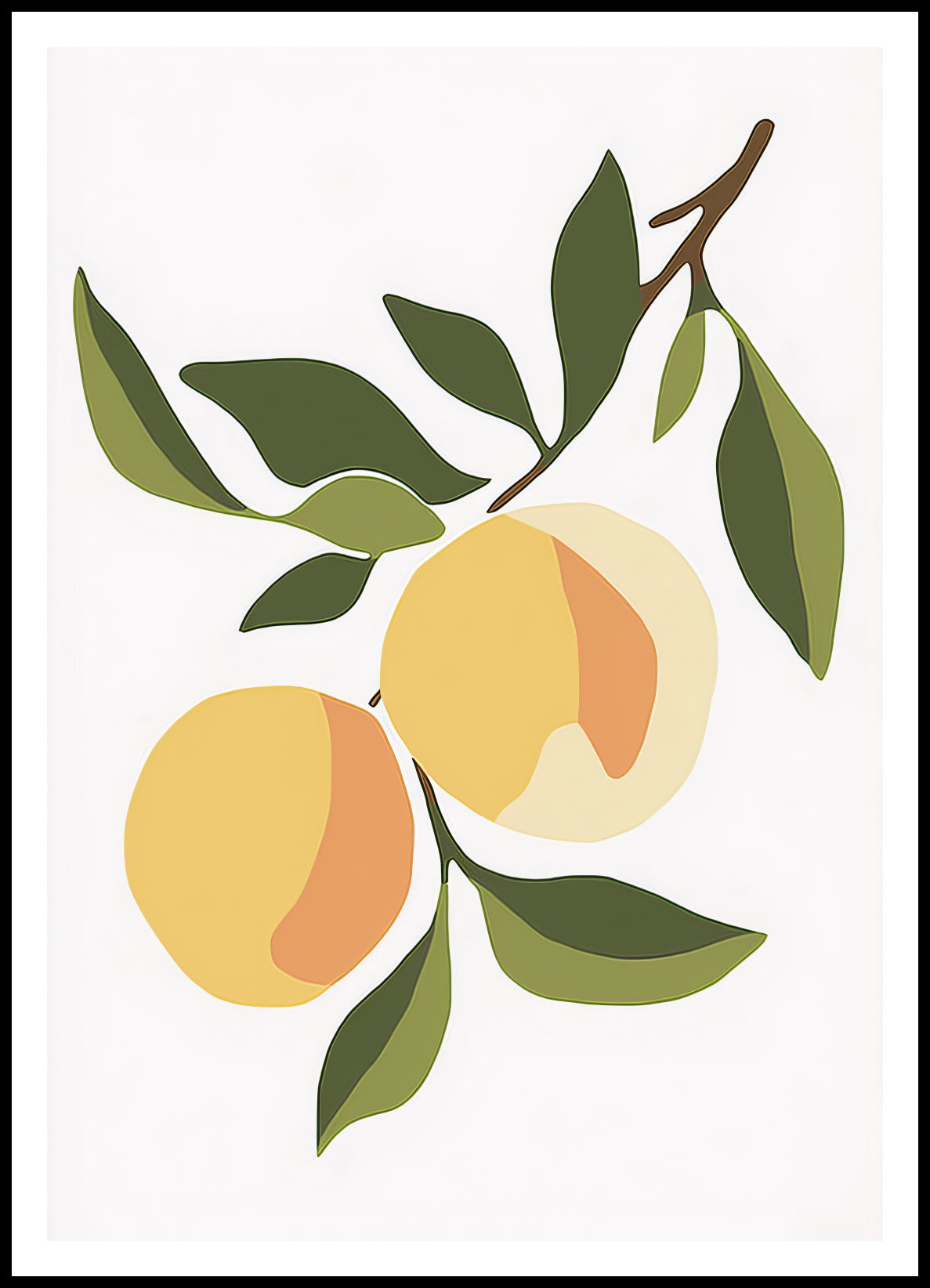 Plakat   Pomarańcz Minimalistyczny , Wnętrza Styl Skandynawski, Boho