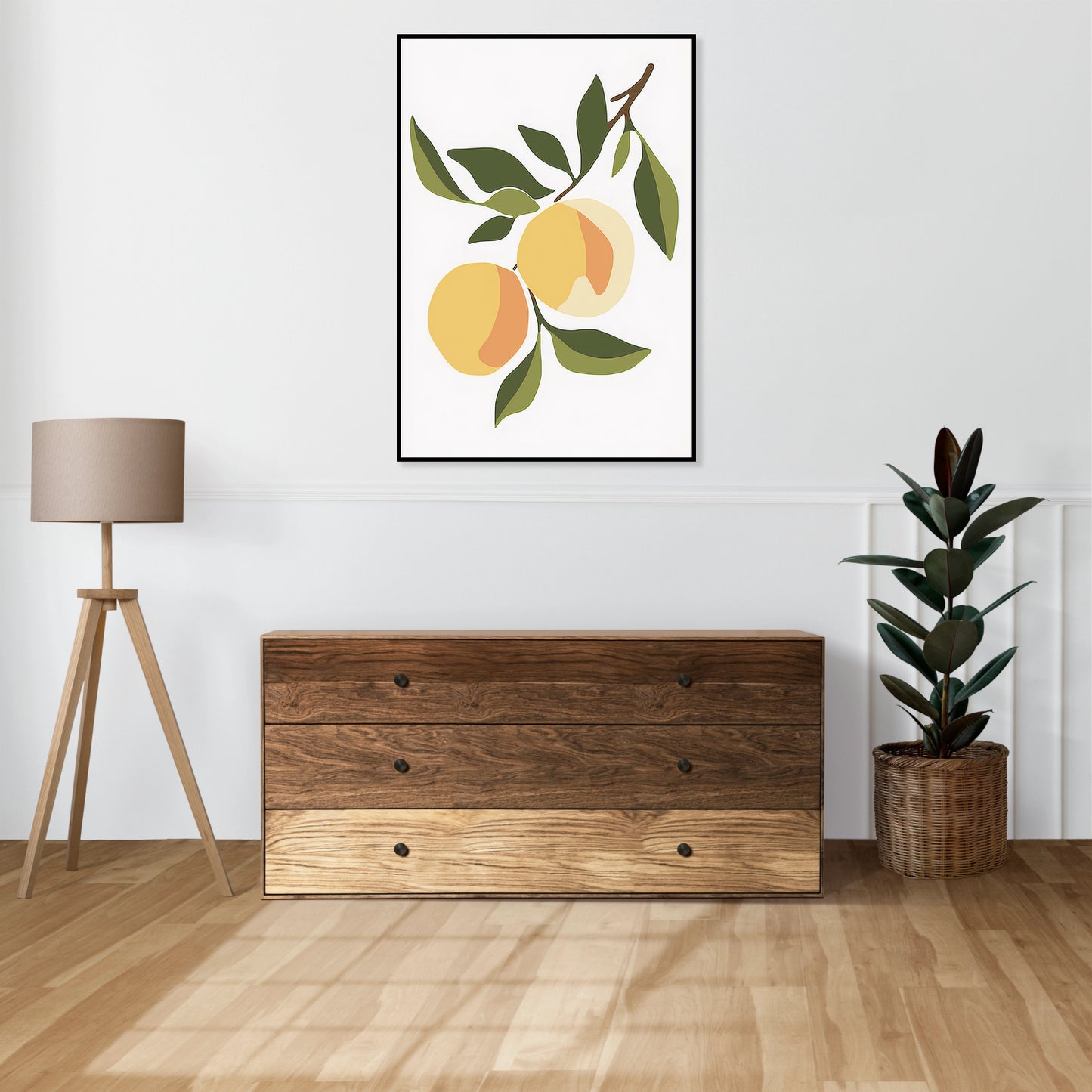 Plakat   Pomarańcz Minimalistyczny , Wnętrza Styl Skandynawski, Boho