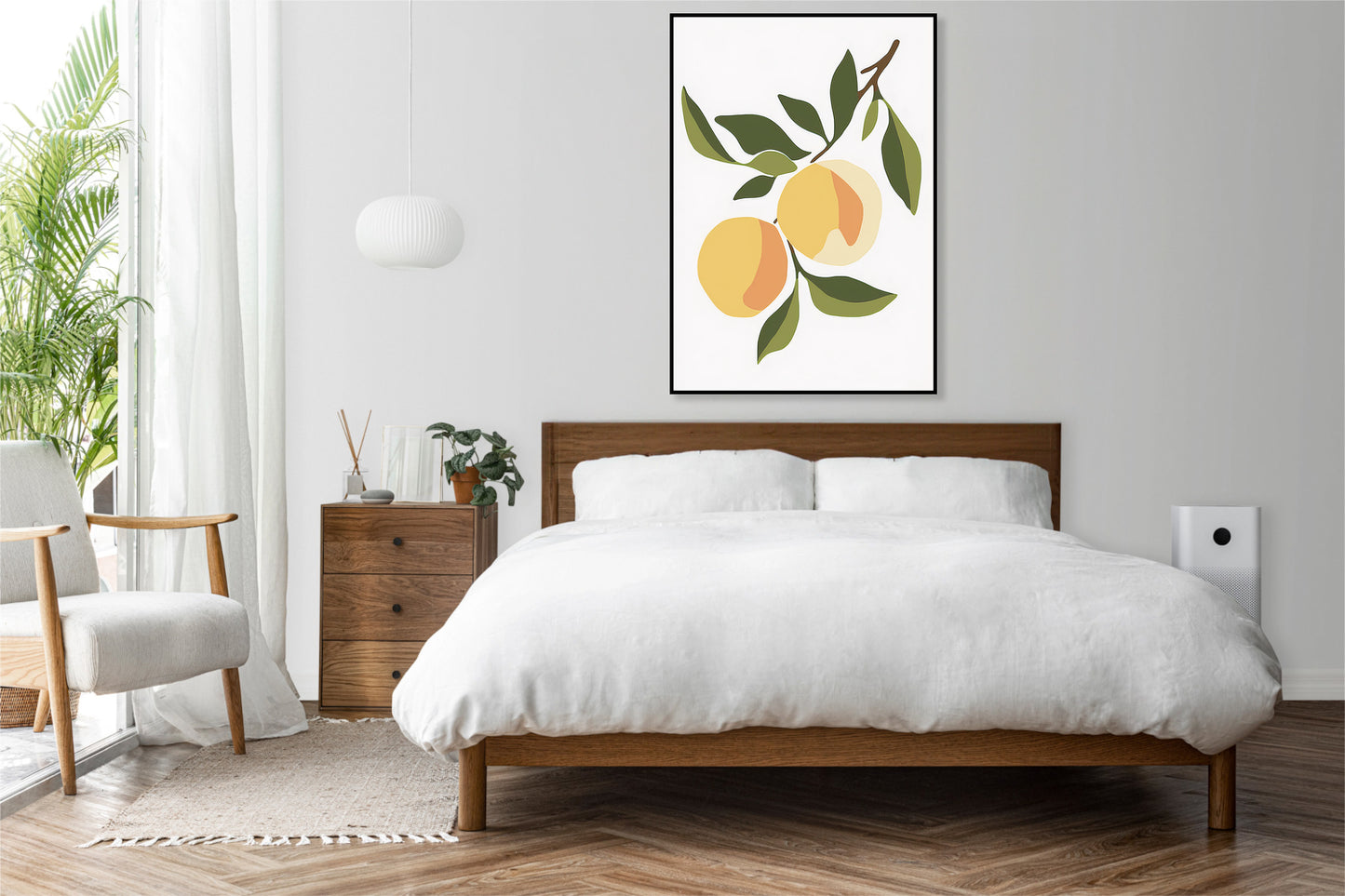 Plakat   Pomarańcz Minimalistyczny , Wnętrza Styl Skandynawski, Boho