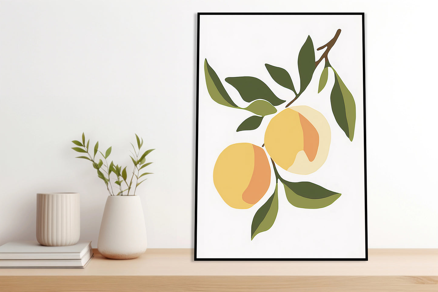 Plakat   Pomarańcz Minimalistyczny , Wnętrza Styl Skandynawski, Boho