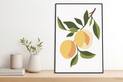 Plakat   Pomarańcz Minimalistyczny , Wnętrza Styl Skandynawski, Boho