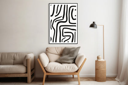 Plakat  Linijny Minimalistyczny , Wnętrza Styl Skandynawski, Boho