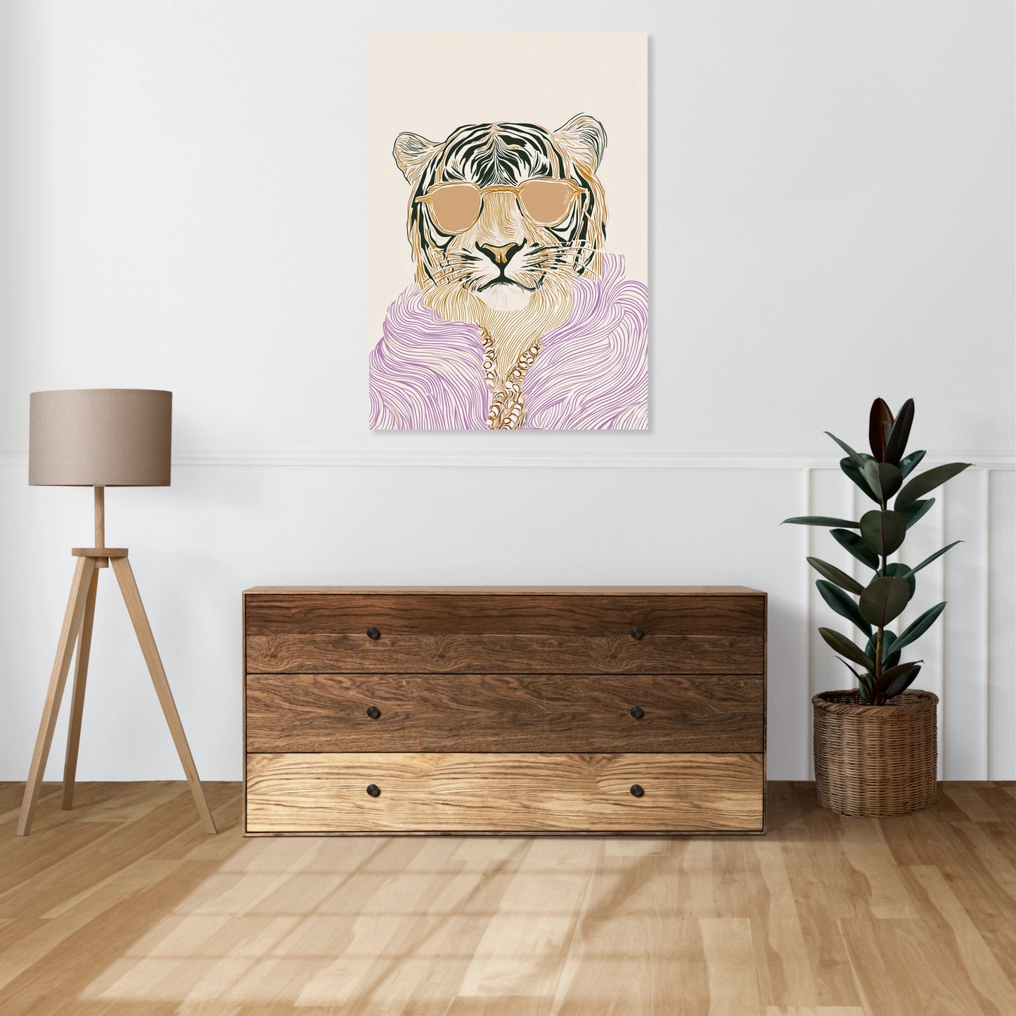 Obraz   Portret Zwierząt | Tygrys w Okularach | Pop Art