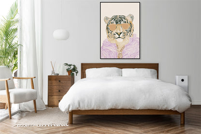 Plakat   Portret Zwierząt | Tygrys w Okularach | Pop Art