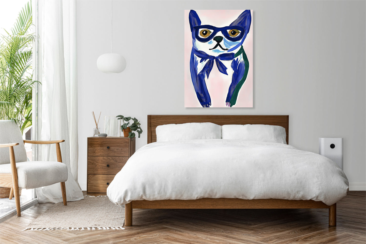 Obraz  Psiecko Minimalistyczny , Wnętrza Styl Skandynawski, Boho