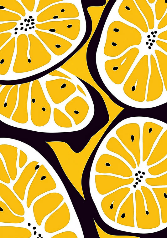 Plakat  Nowoczesny Owoce I Cytryny I  Pop Art Vintage do Salonu