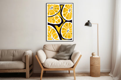 Plakat  Nowoczesny Owoce I Cytryny I  Pop Art Vintage do Salonu
