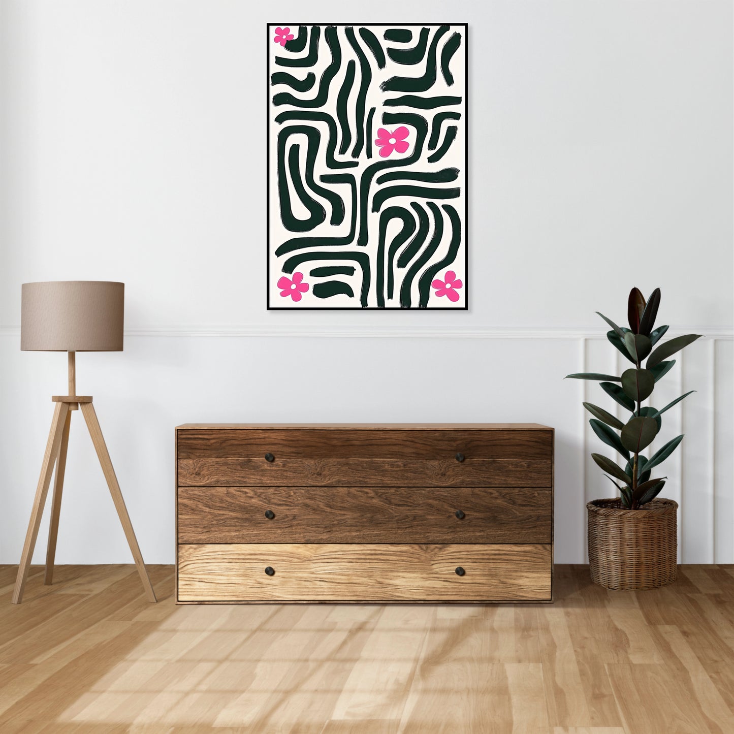 Plakat  Kreski Minimalistyczny , Wnętrza Styl Skandynawski, Boho
