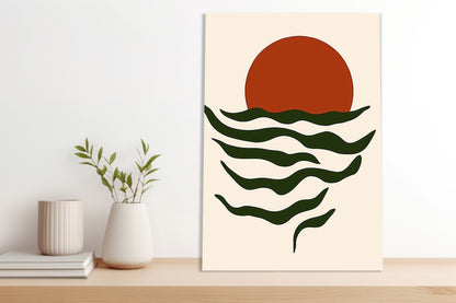 Obraz  Fale Minimalistyczny , Wnętrza Styl Skandynawski, Boho