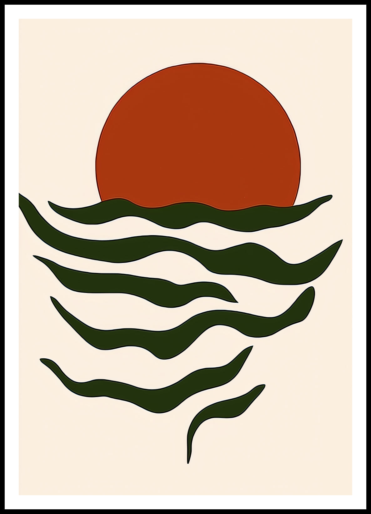 Plakat  Fale Minimalistyczny , Wnętrza Styl Skandynawski, Boho