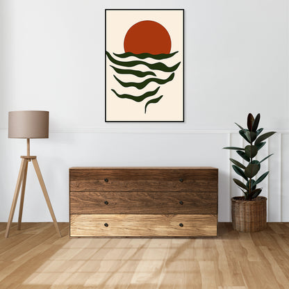 Plakat  Fale Minimalistyczny , Wnętrza Styl Skandynawski, Boho