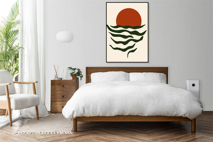 Plakat  Fale Minimalistyczny , Wnętrza Styl Skandynawski, Boho