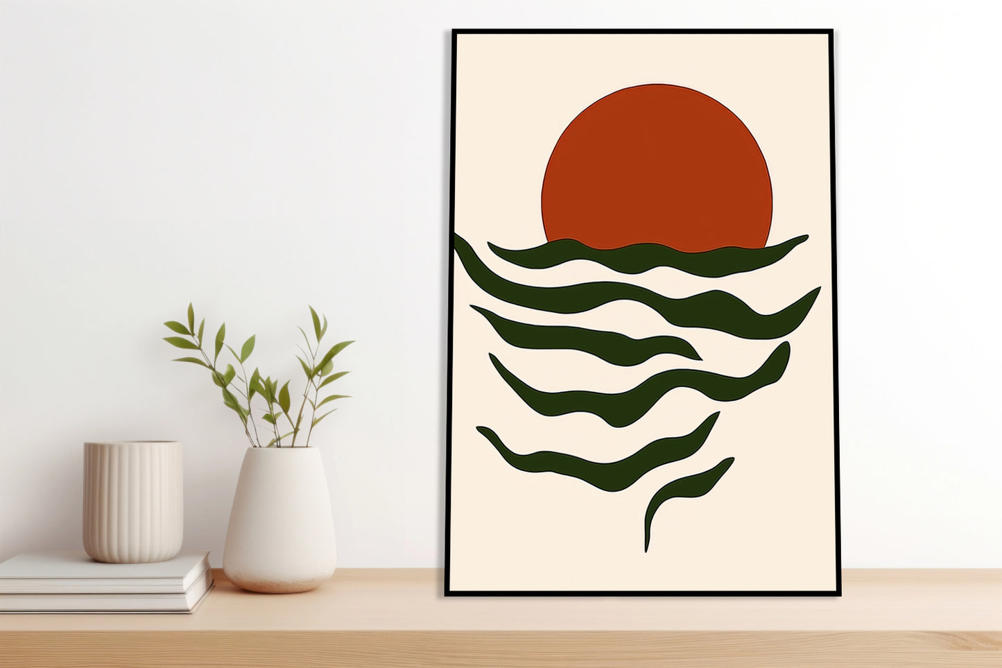 Plakat  Fale Minimalistyczny , Wnętrza Styl Skandynawski, Boho