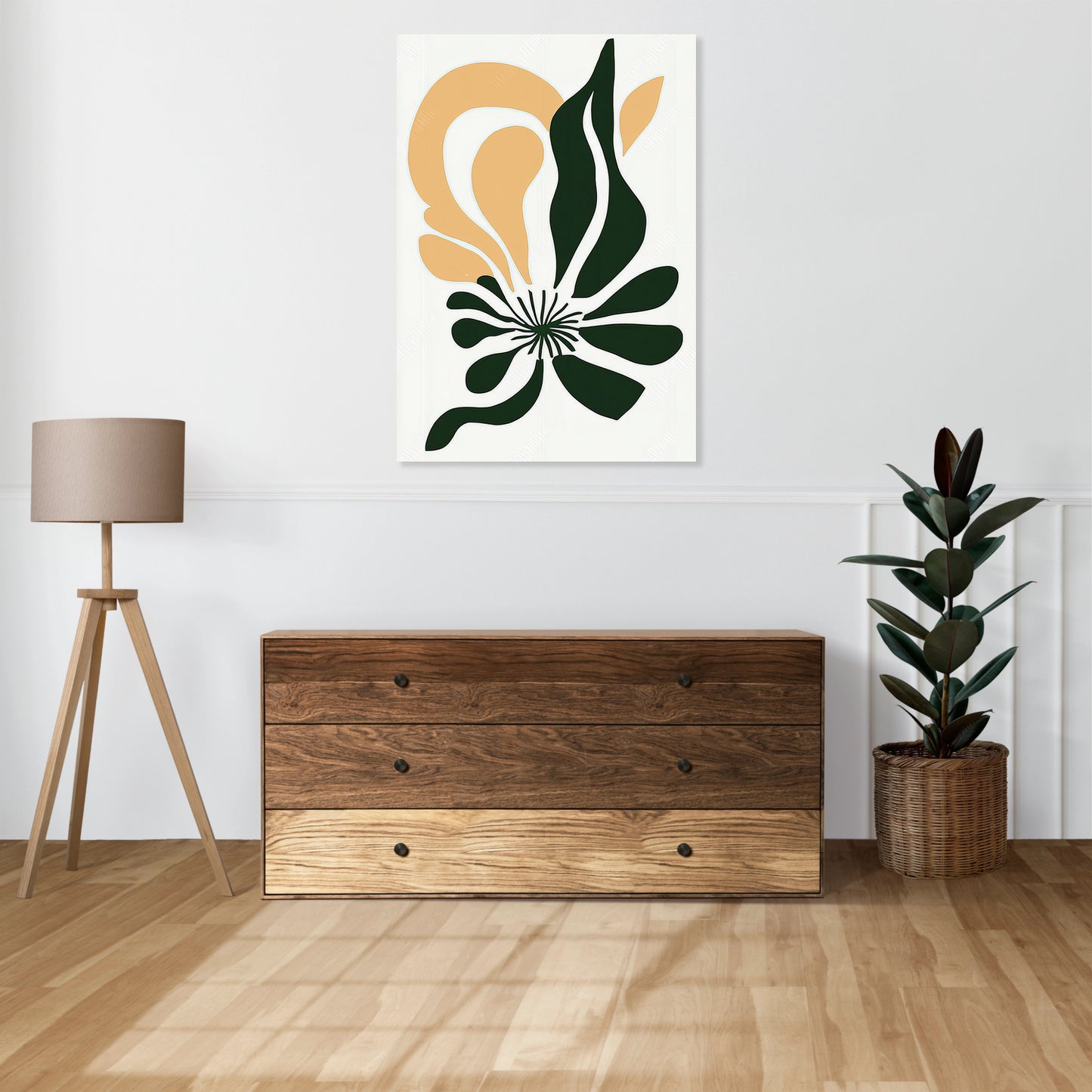 Obraz  Kwiat Minimalistyczny , Wnętrza Styl Skandynawski, Boho