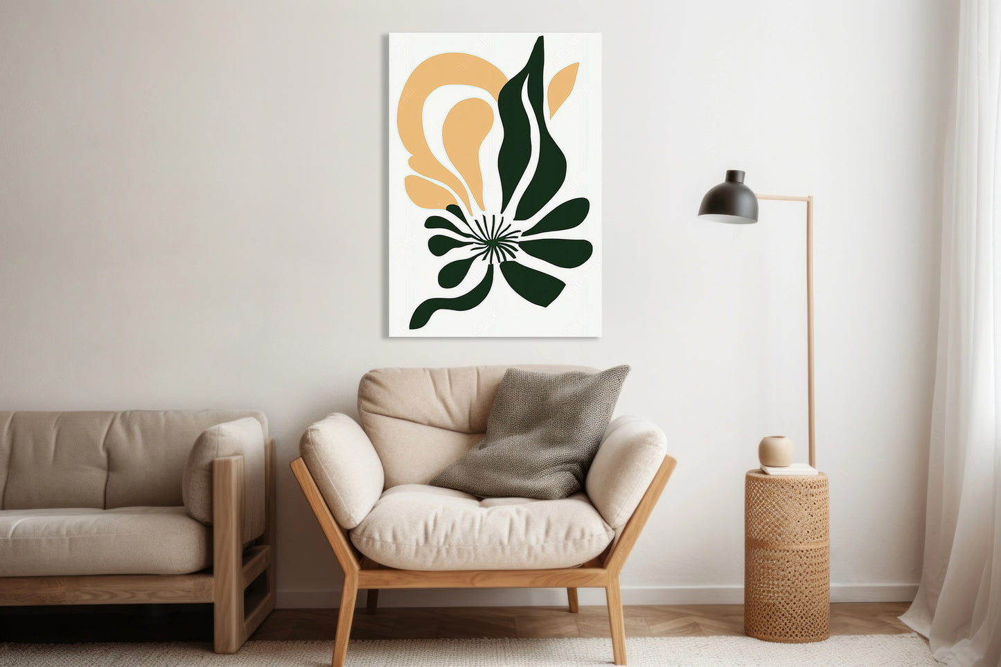 Obraz  Kwiat Minimalistyczny , Wnętrza Styl Skandynawski, Boho