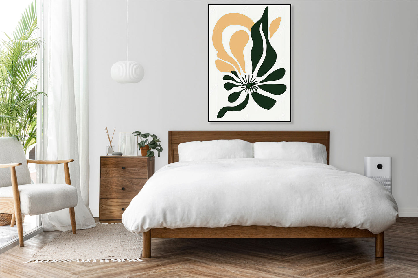 Plakat  Kwiat Minimalistyczny , Wnętrza Styl Skandynawski, Boho