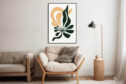 Plakat  Kwiat Minimalistyczny , Wnętrza Styl Skandynawski, Boho