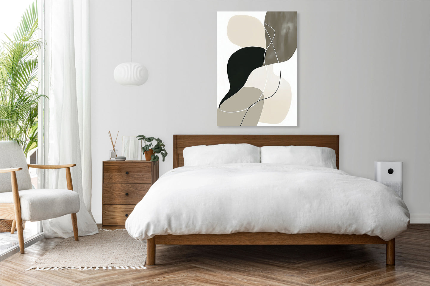 Obraz  Liniowy Minimalistyczny , Wnętrza Styl Skandynawski, Boho