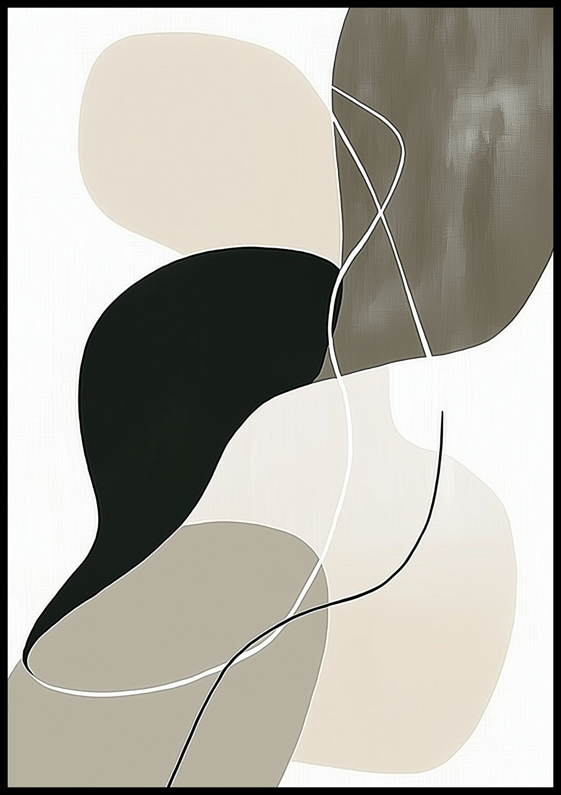 Plakat  Liniowy Minimalistyczny , Wnętrza Styl Skandynawski, Boho