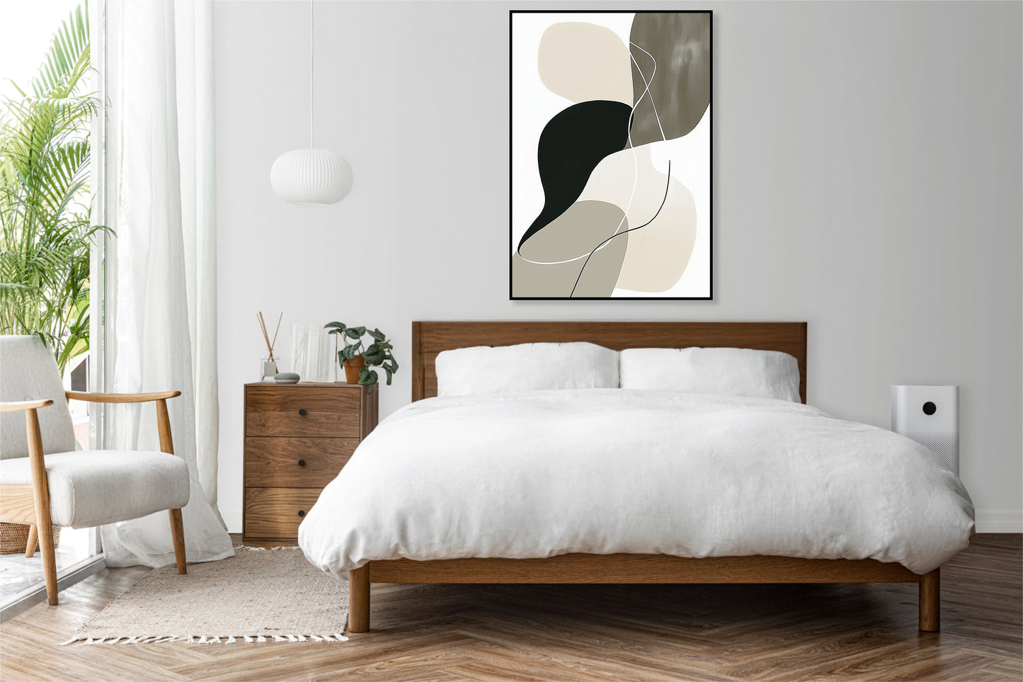 Plakat  Liniowy Minimalistyczny , Wnętrza Styl Skandynawski, Boho