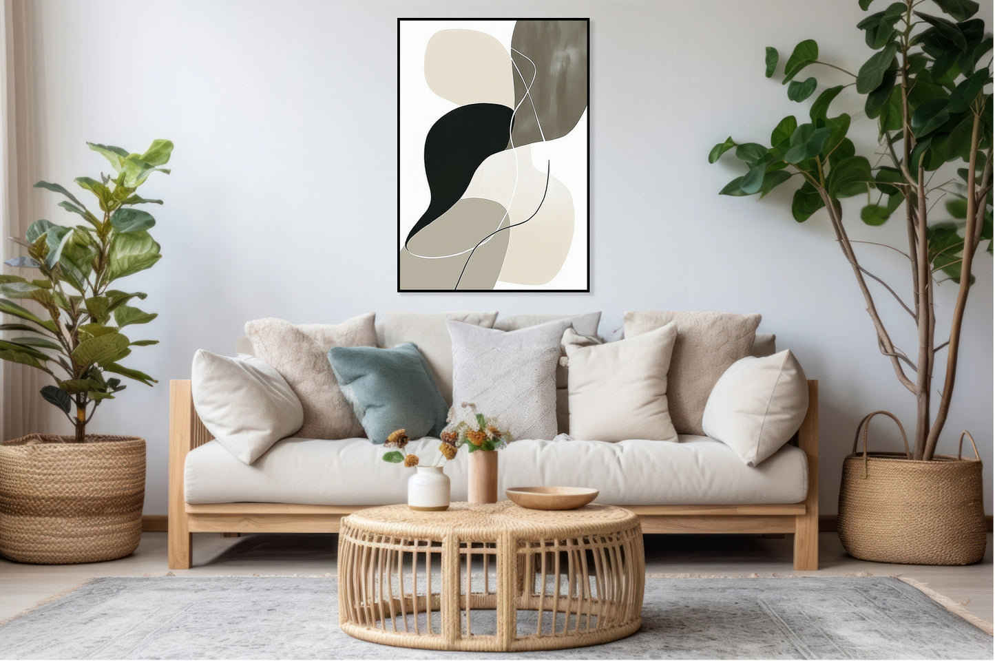 Plakat  Liniowy Minimalistyczny , Wnętrza Styl Skandynawski, Boho