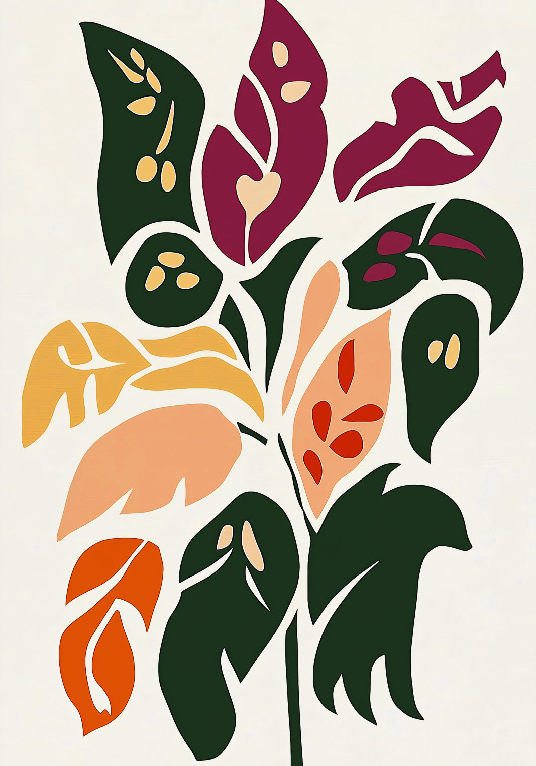 Plakat  Kwiatorośl Minimalistyczny , Wnętrza Styl Skandynawski, Boho