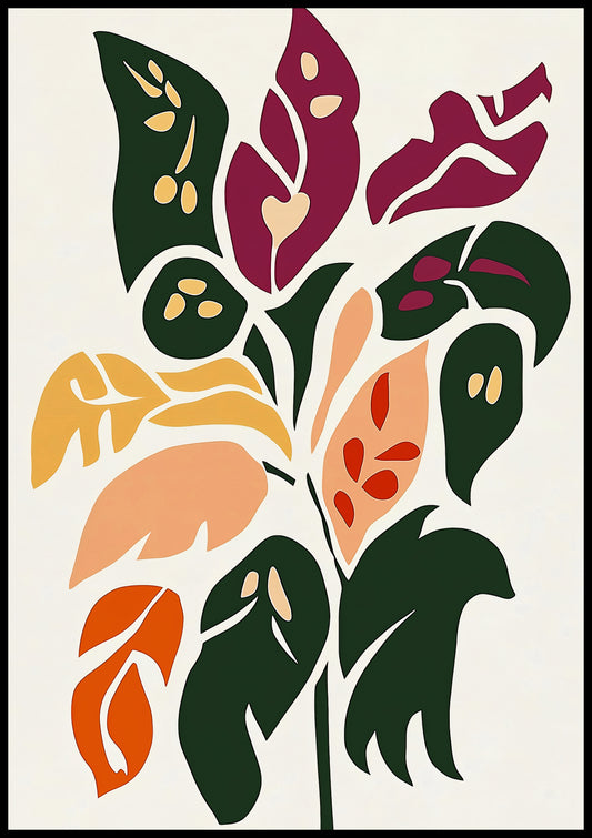 Plakat Kolorowa Monstera – dekoracja botaniczna