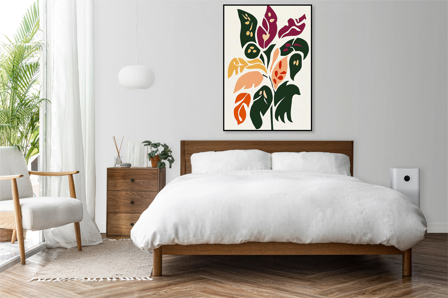 Plakat  Kwiatorośl Minimalistyczny , Wnętrza Styl Skandynawski, Boho
