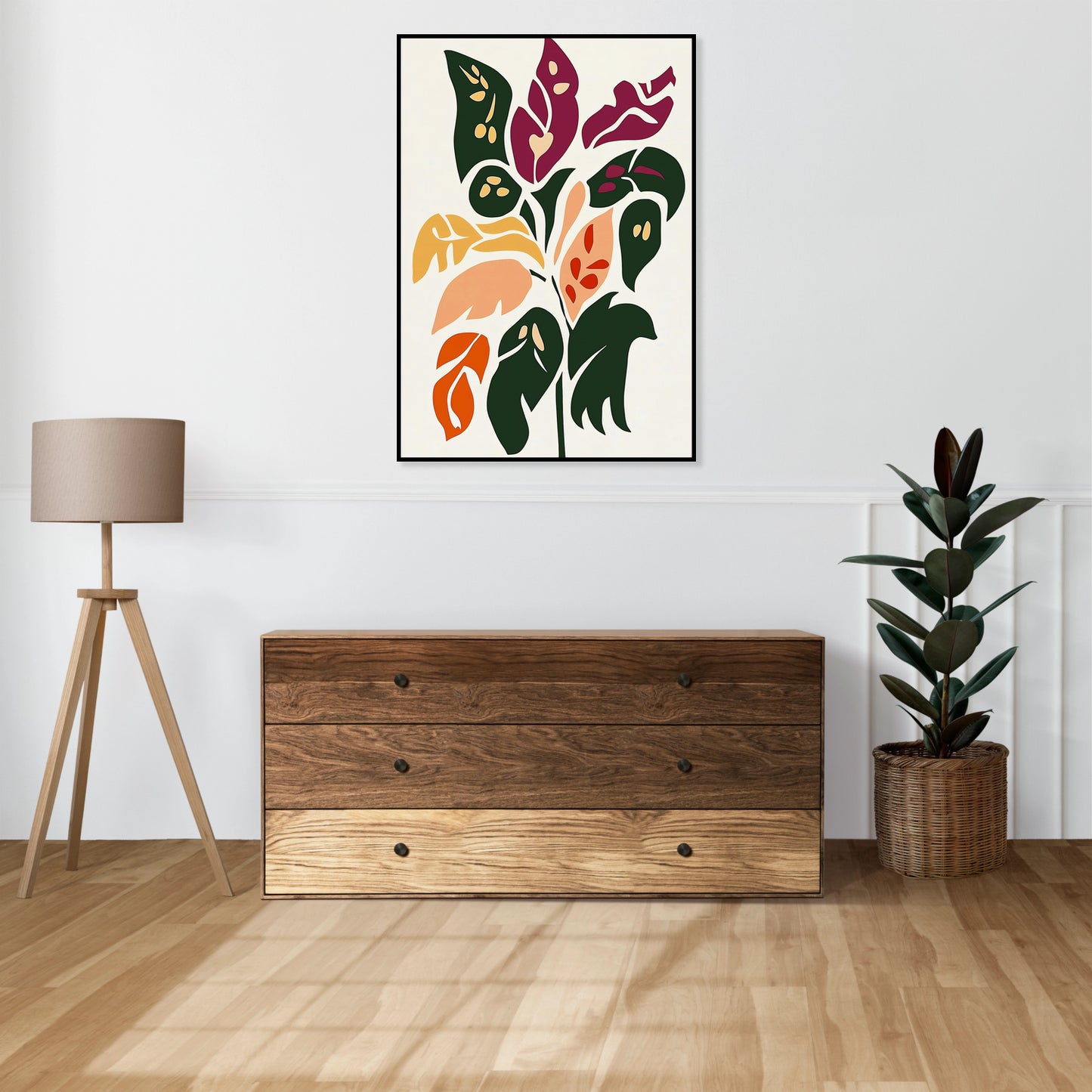 Plakat  Kwiatorośl Minimalistyczny , Wnętrza Styl Skandynawski, Boho