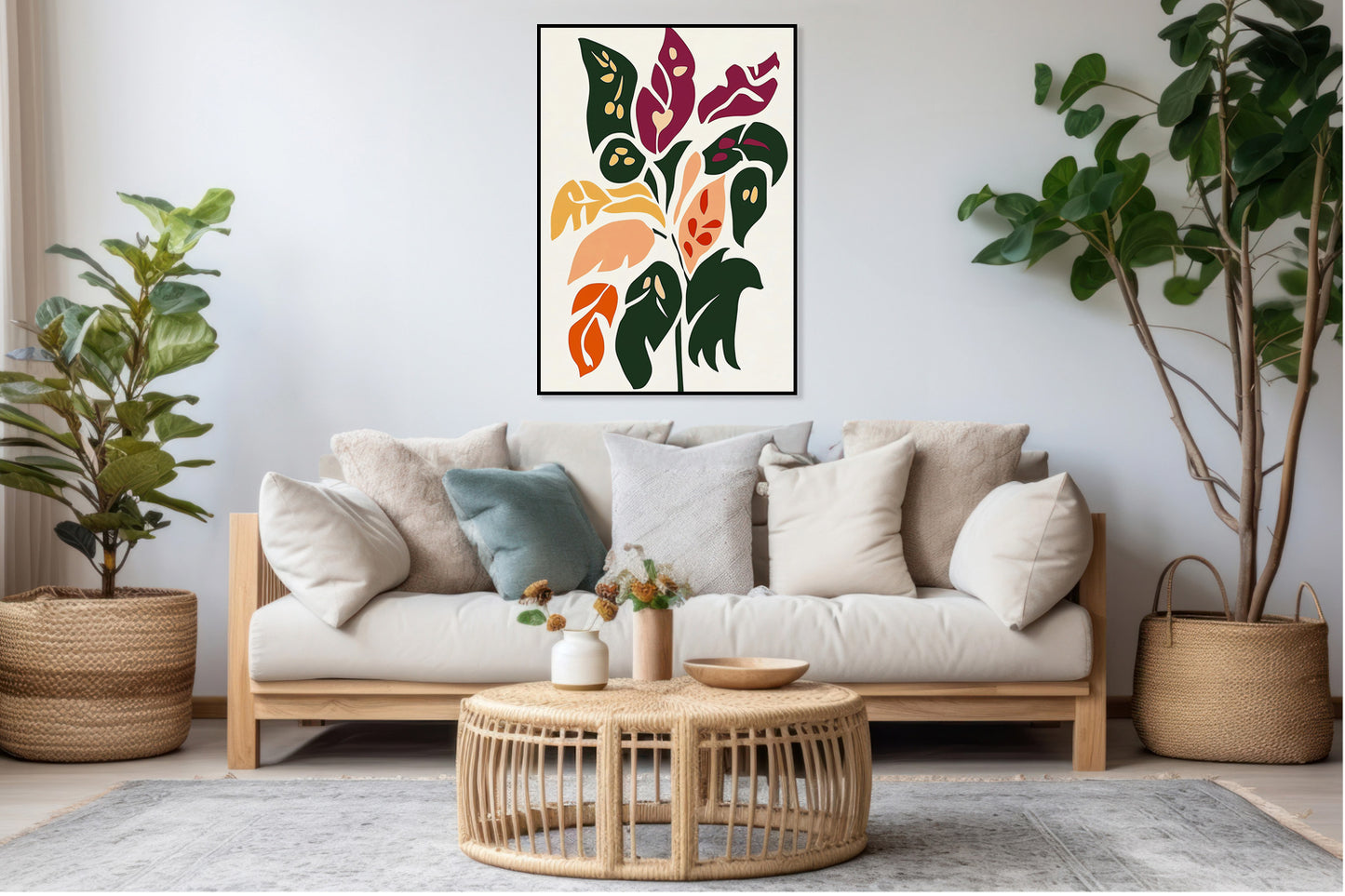 Plakat  Kwiatorośl Minimalistyczny , Wnętrza Styl Skandynawski, Boho
