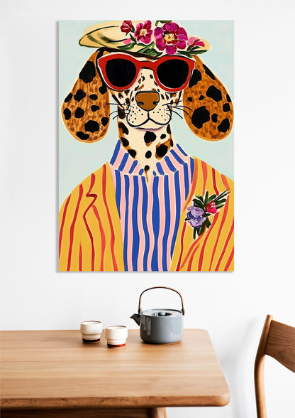 Obraz   Portret Zwierząt | Pies w Okularach | Pop Art