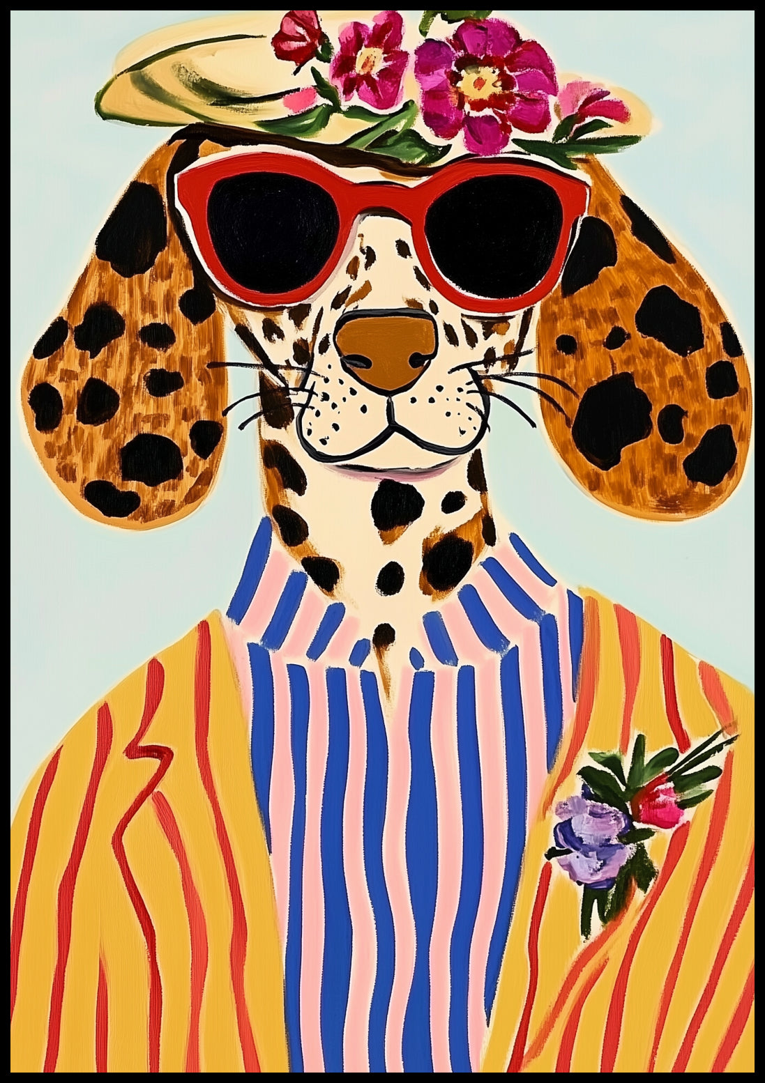 Plakat   Portret Zwierząt | Pies w Okularach | Pop Art