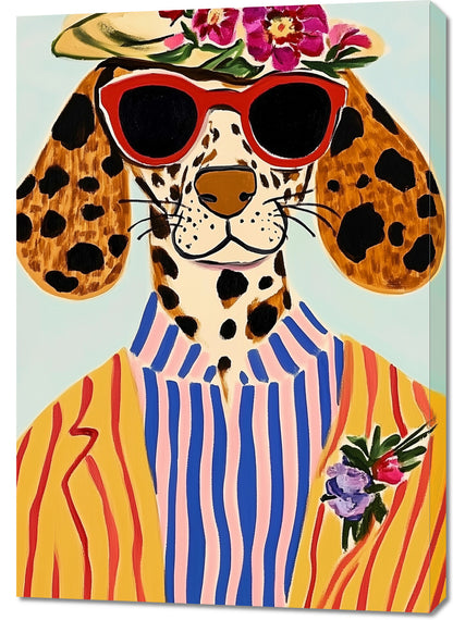 Obraz   Portret Zwierząt | Pies w Okularach | Pop Art