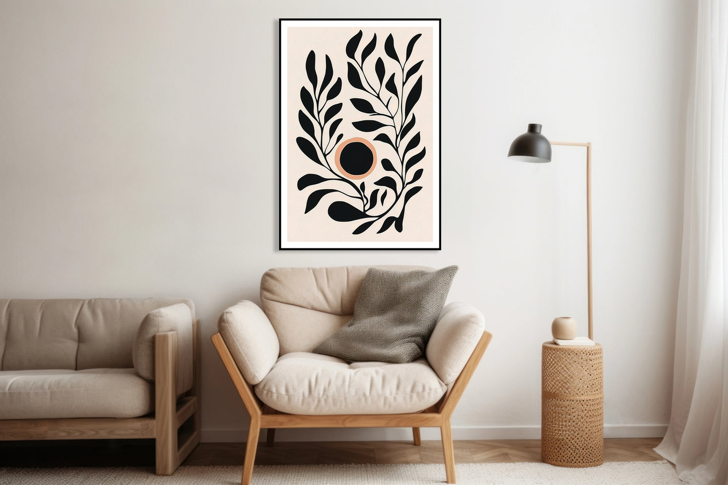 Plakat  Kwietnik 2 Minimalistyczny , Wnętrza Styl Skandynawski, Boho