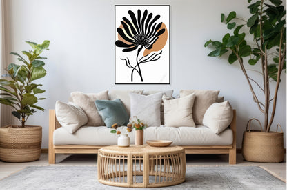 Plakat  Rozkwit Minimalistyczny , Wnętrza Styl Skandynawski, Boho