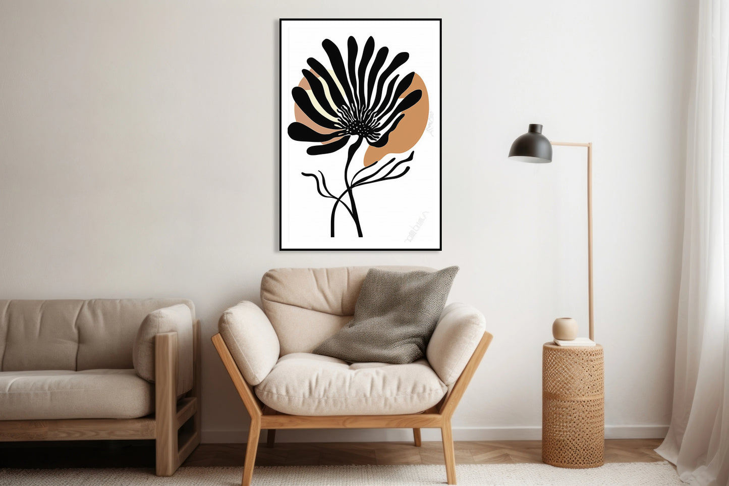 Plakat  Rozkwit Minimalistyczny , Wnętrza Styl Skandynawski, Boho